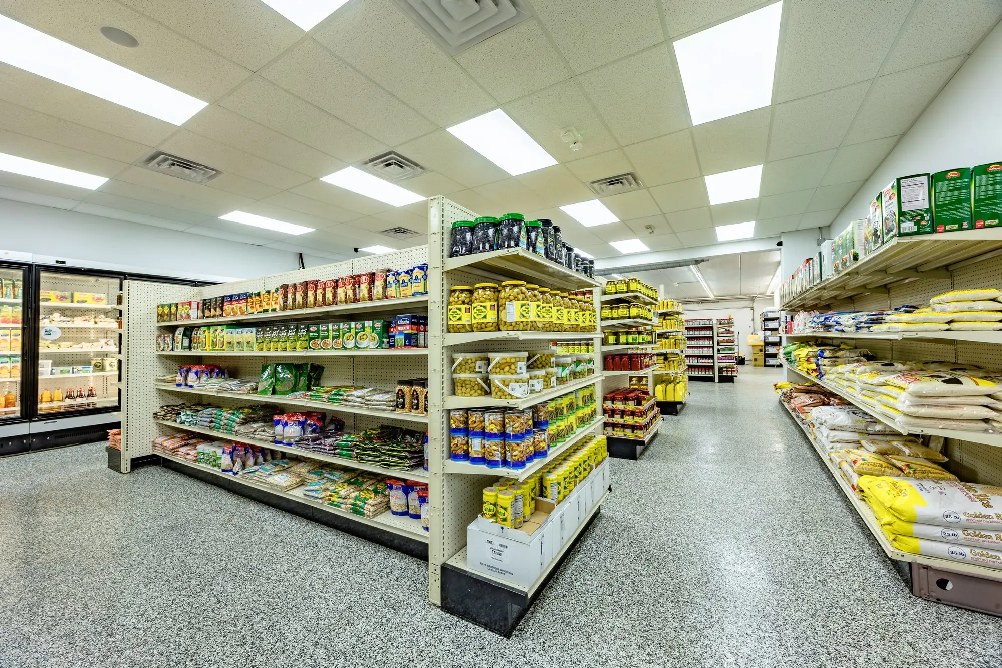 The rice, grains and bread aisle at ZAMZAM.